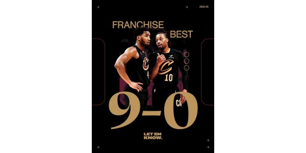 Cavaliers har opnået den bedste start i deres 55-årige historie med 9 sejre og 0 tab